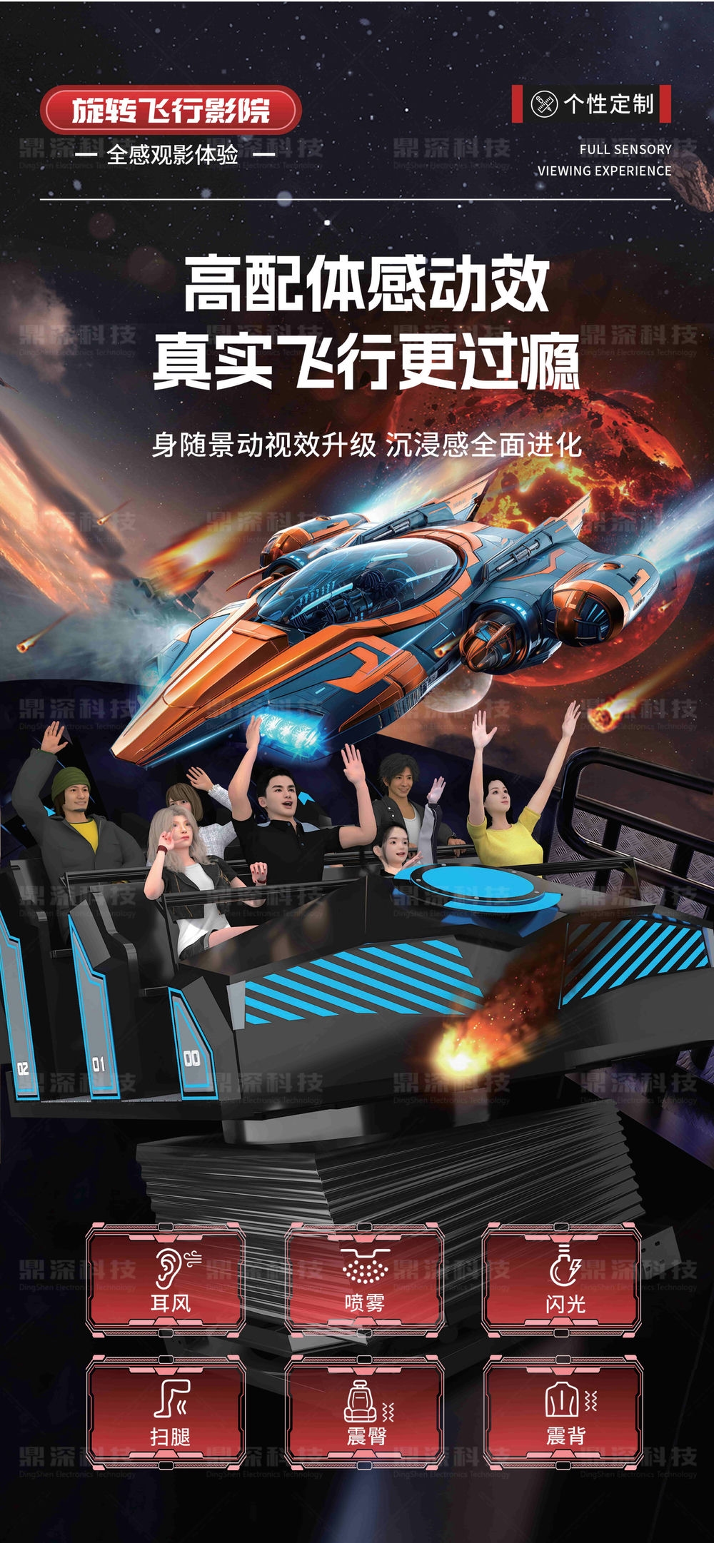 裸眼5D旋转飞行影院