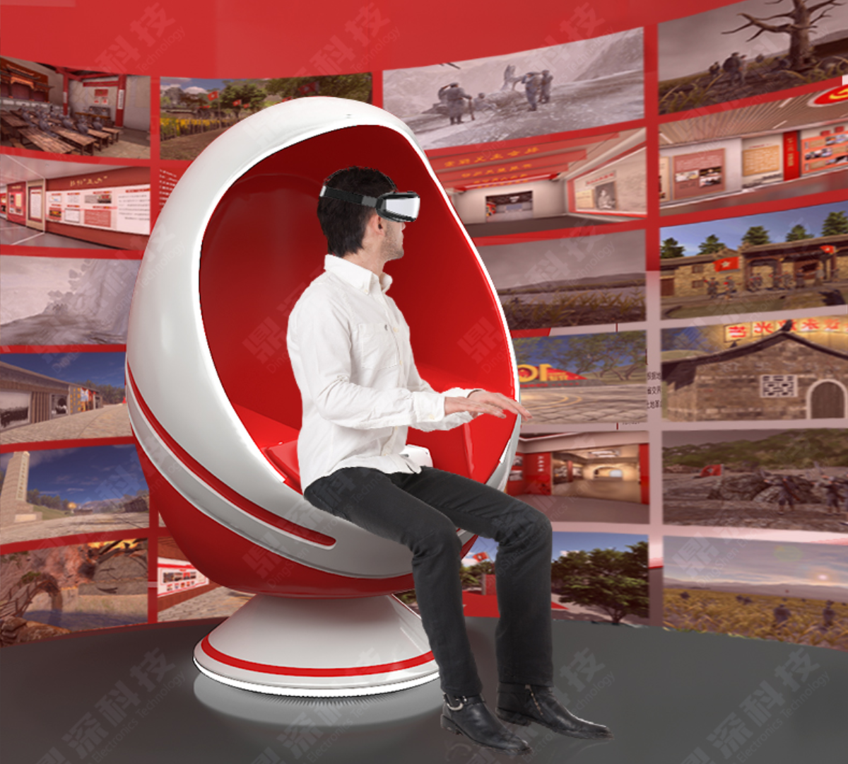党建VR观影蛋椅 VR党建虚拟互动 VR党建思政体验设备