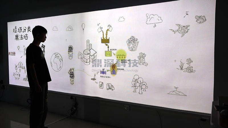 垃圾分类互动魔法墙_垃圾分类展厅创意装置_环保展厅墙面互动