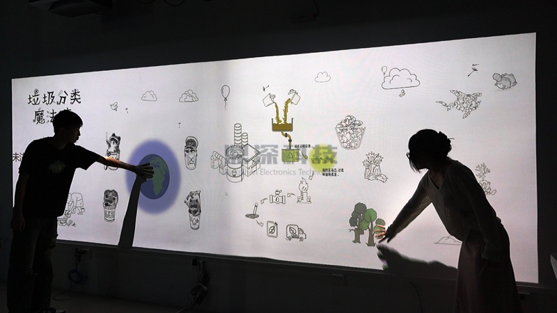 垃圾分类互动魔法墙_垃圾分类展厅创意装置_环保展厅墙面互动