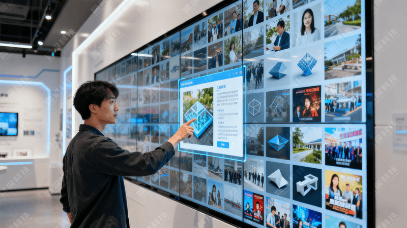 大屏照片墙互动系统效果图 