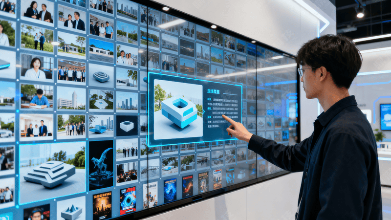 大屏照片墙互动系统效果图