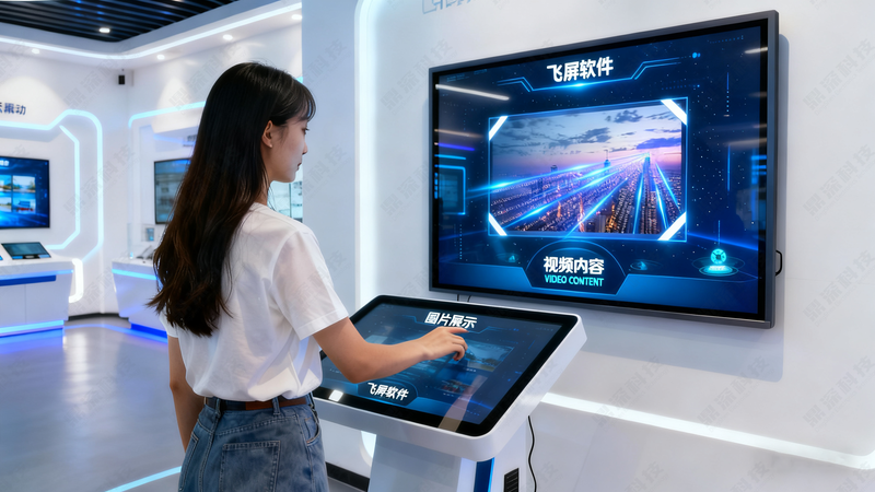 展厅飞屏互动效果图